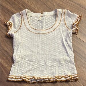 Free People Floral Lace Top